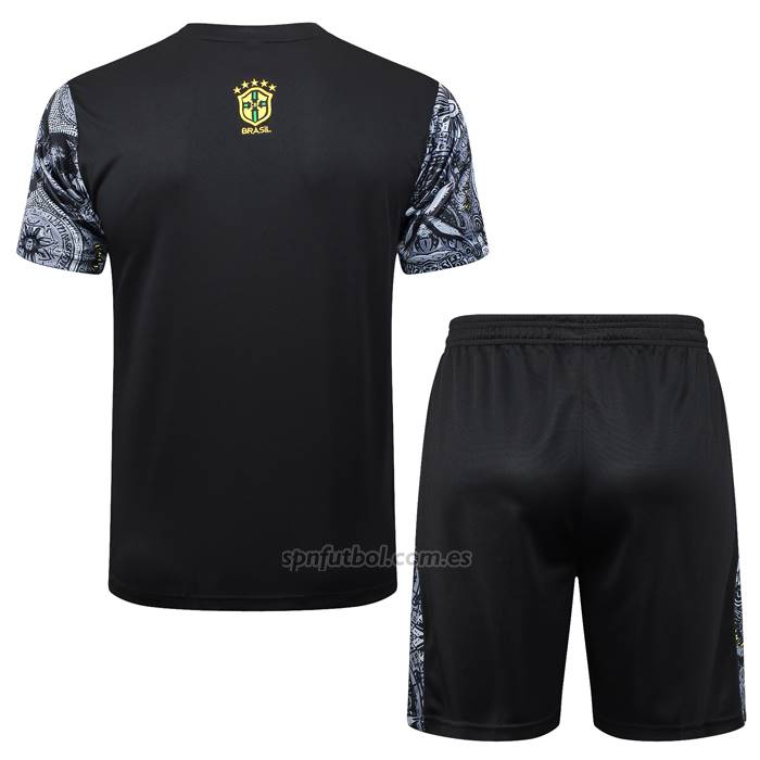 Chandal del Brasil Jesus Manga Corta 2024-2025 Negro - Pantalon Corto